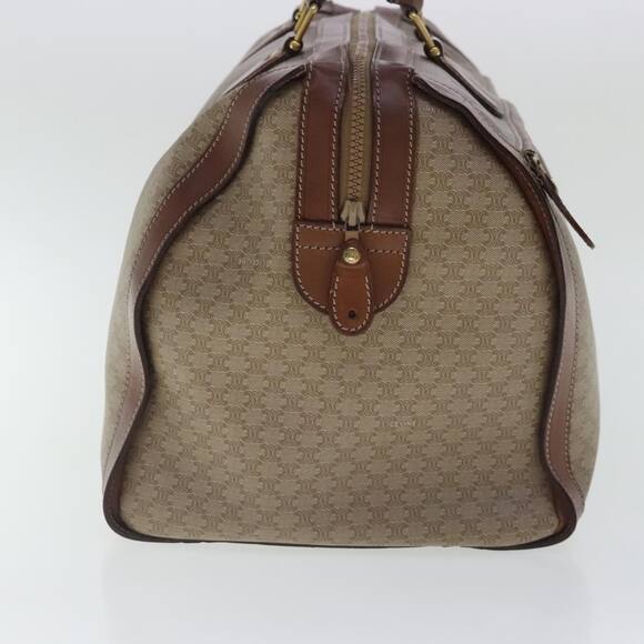 CELINE Macadam Canvas Boston Bag Beige Brown Gold - Picture 4 of 12